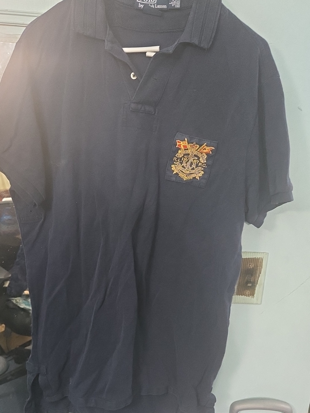 Ralph Lauren Dark Blue Polo with Embroidered Crest Pocket